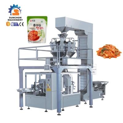 China Auto Cut Multifunctional Food Cabbage Kimchi Food Premade Bag Doypack Packing Machine for sale