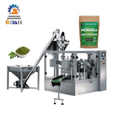 China Multifunctional Automatic Food Moringa Tea Leaf Powder Premade Bag Filling Doypack Packing Machine for sale