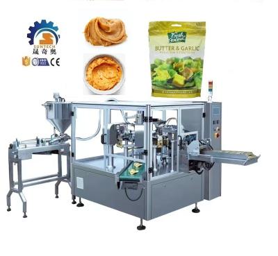 China Multifunctional Food Peanut 3kg Garlic Chili Butter Automatic Doypack Food Peeling Packaging Packing Machines for sale