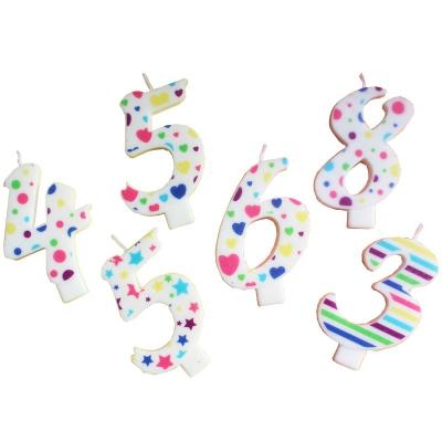 China New 2021 birthday unique number candle for cake decoration, kids party number shape candle wholesale for sale