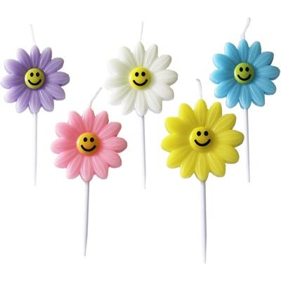 China 2020 unique funny sunflower shape birthday cake flameless wholesale unique candles for sale