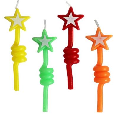 China Funny 4 Piece Flameless Star Birthday Spiral Candle for sale