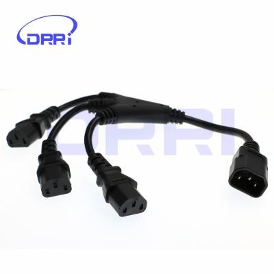 China Industrial Equipment IEC 320 C14 Male 3 x C13 3pin Y Female Splitter Extension Power Cord for sale