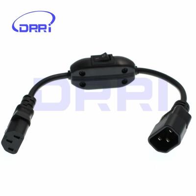 China Industrial Equipment 100-250V Extension Mains Cord IEC 320 C13 To C14 With On/Off Switch for sale