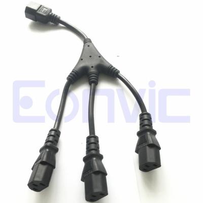 China C14 Home Appliance IEC 320 Extension Power Cord To C13 3 Prong Short Y Type Splitter for sale