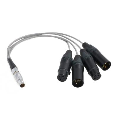 China Mic Audio Breakout Cable 10 pin to 4X XLR 3 pin for Atomos Shogun Hell Monitor Disc L10m-4xxlr4m-s for sale