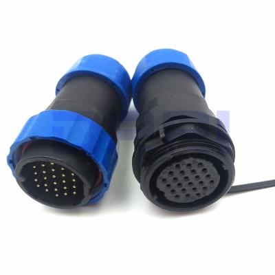 China SD28TP-ZM 24 Pin Pair Waterproof Aviation Cable Automotive Connector W Plug IP68 for sale