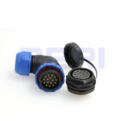 China Elbow SD28 2~26pin 28mm Automotive Panel Mount Aviation IP68 Waterproof Circular Connector for sale