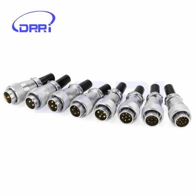 China audio & HS20 2pin 3pin 4 pin 5pin 7pin 8pin 9pin 10pin 12pin Square Metal Flange Chassis Panel Mount Aviation Video Cable Connector for sale