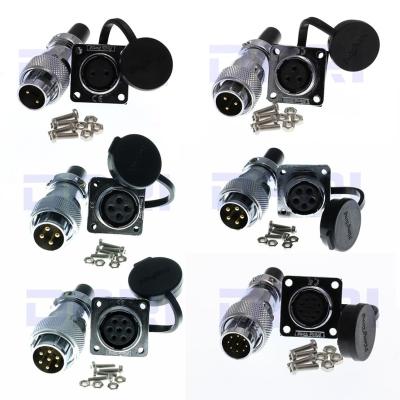 China audio & HS16 2pin 3pin 4 pin 5pin 7pin 9pin Square Metal Flange Chassis Panel Chassis Panel Mount Video Connector for sale