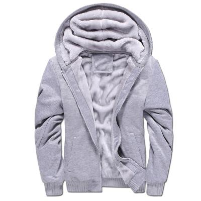 China Anti-pilling 2020 new design cheap casual zipper thick fleece winter hoodies men, custom full zipper heavy fleece lined fur hoodie man for sale