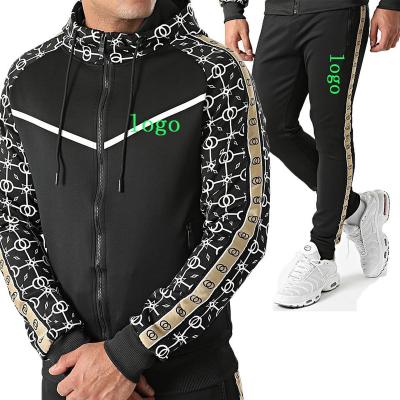 China Breathable wholesale tracksuit sports casual simple custom printing fitted sweatsuits sets unisex manufacture for sale