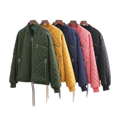 China Cheap High Quality Quilted Cotton Womens Breathable Winter Bomber Jacket Stock Wholesale Newest Design Custom Made for sale