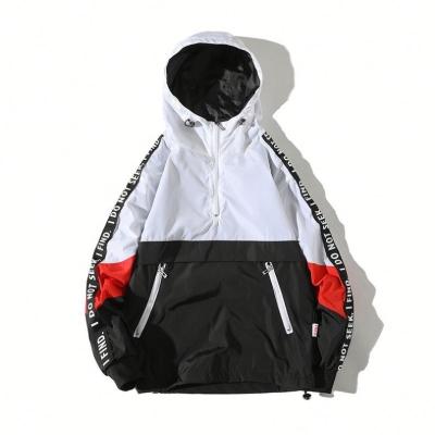 China 2022 Men's Viable Color Patchwork Anorak Sweater Streetwear Anorak Custom Logo Jacket Wholesale Pullover Jackets for sale