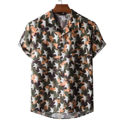 China Vintage Hawaiian Aloha Casual Custom Logo Anti-Pilling Mens Digital Printed Floral Shirt for sale