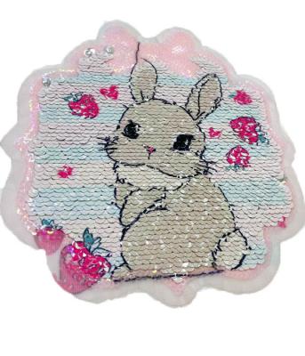 China Other Guangzhou Accessories Bunny Patch Cute Patches Embroidery Sequin Applique Patch for sale