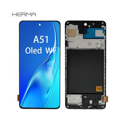 China LCD Assembly Replacement Digitizer OLED Display For Samsung Galaxy A51 With Frame A51 OLED WF for sale