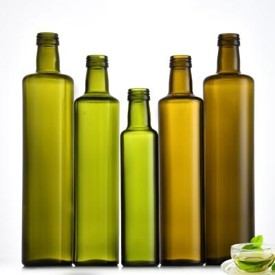 China Wholesale 100ml/250ml/500ml/750ml/1000ml Food Round Glass Green Olive Oil Bottle for sale