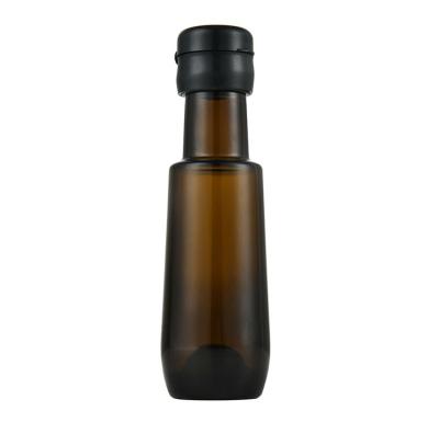 China 100ml Food Round Shape Olive Oil Glass Bottle Kitchen Clear Glass Bottles for sale