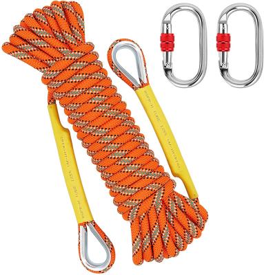 China Outdoor Climbing Rope Customized Climbing Outdoor Static Rope Safety Rappelling Tie Down Nylon Twisted Braided Climbing Rope for sale