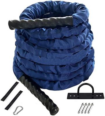 China Custom High Quality Protective Battle Rope Workout Cords 9m 12m 15m Sleeve Battle Ropes Commercial Use for sale