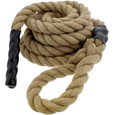 China 38mm*10ft High Density Custom Gym Training Battle Hemp Rope With Black Hook for sale