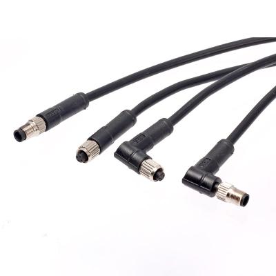 China M5 Electronic Male Connector 3pin 4pin M5 Mini Straight Sensor Power Cable Connector for sale