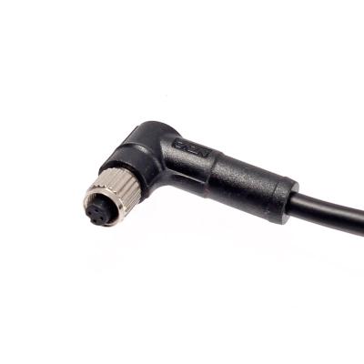 China 90 Degree Angled Overmolding Electronic Cable Plug Power M5 Female Cable Connector for sale