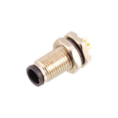 China M5 Flange Automotive Plug 3pin 4pin Back Mount Waterproof Mini Male Plug Connector for sale