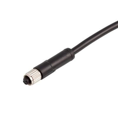 China M5 electronic mini plug 3pin 4pin PVC PUR straight female overmolded cable connector for sale