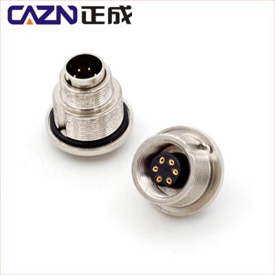 China 2 3 4 5 6 7 8 Pin Female Male M9 Front Screw Back Panel Mount Flang Automotive Metal Plug for sale