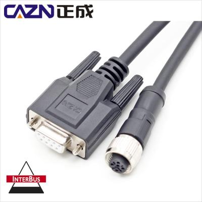 China IEC 61158 Ethernet code sensor of INTERBus and automotive PC control M12 5pin B to D-SUB 9 plug cable connector for sale