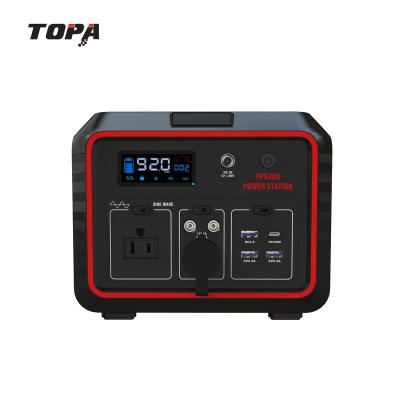 China TOPA OEM ODM Pure Sine Generator 300W Rechargeable Solar Portable Power Station Lithium Power Station for 296Wh Backup Power for sale