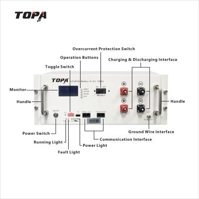 China Multiple batteries assembled in container TOPA 5KWh 48v 100ah lithium battery energy storage lifepo4 100ah lifepo4 battery solar energy system for sale