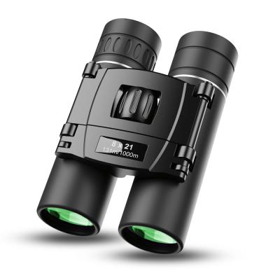 China Alluminum Alloy +Optical Glass+ABS Long Range Mini Black 8X21 Plastic Binoculars For Bird Watching for sale