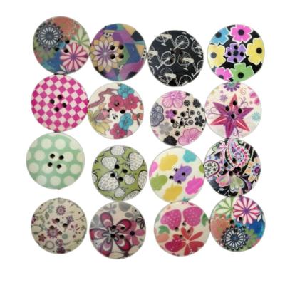 China Sustainable Mixed Colors Designer Green White Printed Apparel Buttons for sale