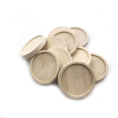 China Europe 35mm Wood Crafts Wooden Tray Round For Home Decoration Wood Crafts Base Support for sale