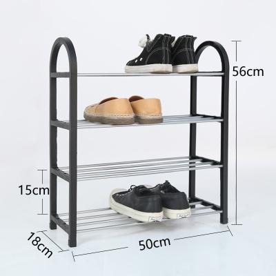 China Easy Gather Organizer Storage Shoes Rack Living Room Furniture Metal Stand Shoe Rack 4 Layers for sale