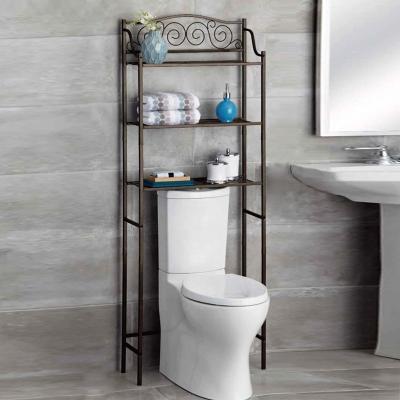 China ROUND TUBE WITH STRAIGHT POINTED Multi Functional Space Saving Household Storage Bathroom White Bathroom Above Toilet Storage Shelf for sale