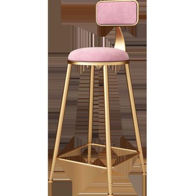 China Modern Stylish Design Cafe Umpire Chair Bar Stool Dining Bar Chair With Velvet Seat Cover And Velvet Back for sale