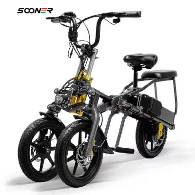 China Unisex Factory Direct Fast Folding Mobility Scooter 14inch Escooter Adults 3 Wheel Electric Tricycle 350W 500W for sale