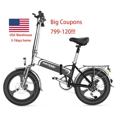 China Aluminum alloy USA Freeshipping Zhengbu X6 folding electric bike 20inch 400W 48V suspension fork 7speed adults cycle e-bike for sale