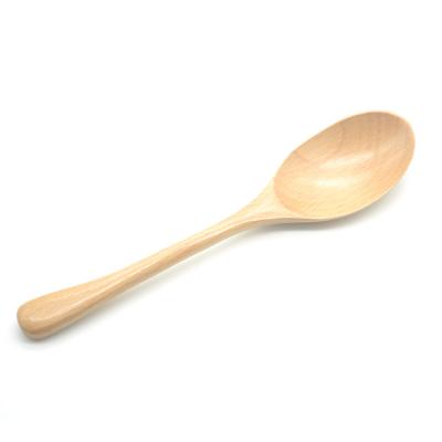 China Sustainable Korea Long Oblique Hand Tea Cheap Tail Beech Wood Spoon for sale