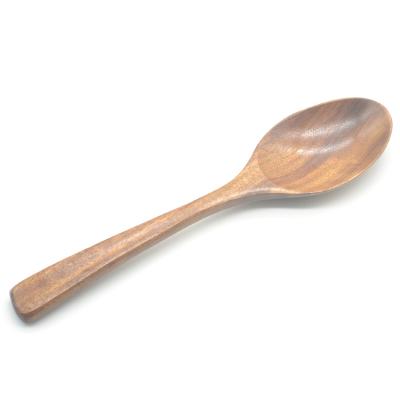 China Vintage Sustainable Small Flat Flatware Handle Acacia Wood Spoon for sale