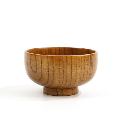 China Sustainable Natural Grain Jujube Rice Round Wooden Food Bowl for sale