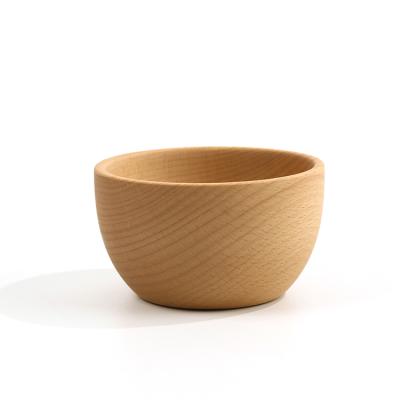 China Sustainable High Quality Home Decoration Handcrafted Beech Wood Salad Bowl for sale