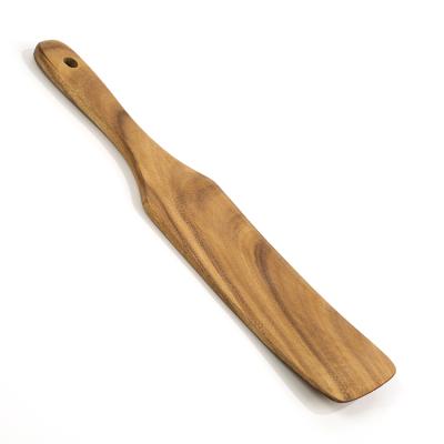 China Sustainable High Quality Household Long Teak Acacia Wood Spurtle Spatula for sale