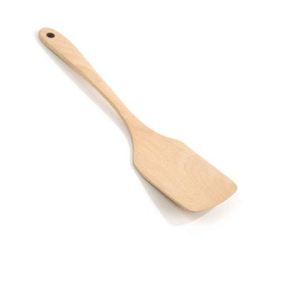 China Sustainable Custom Kitchen Cooking Food Fry Pan Solid Wood Long Flat Spatula for sale