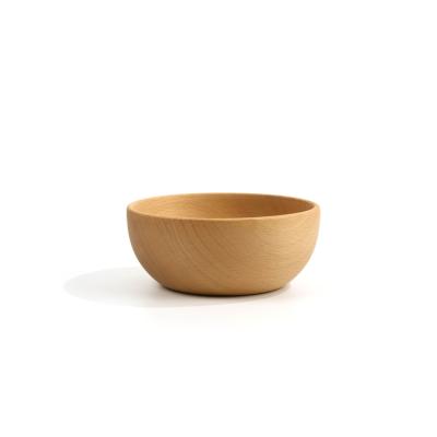 China Wholesale Cheap High Temperature Resistance Salad Mixing Natural Pure Handcraft Wood Base Bowl Biodegradable for sale