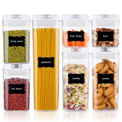 China Small Airtight Stackable Plastic Airtight Storage Sealed Price 5 Pcs Set Of Place Kitchen Pantery Organizer Leak Proof Jars 7 Packs For Sale for sale